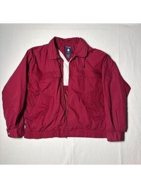 Vintage Roundtree & Yorke Outdoors Jacket Men’s L Red Fishing Windbreaker Y2K